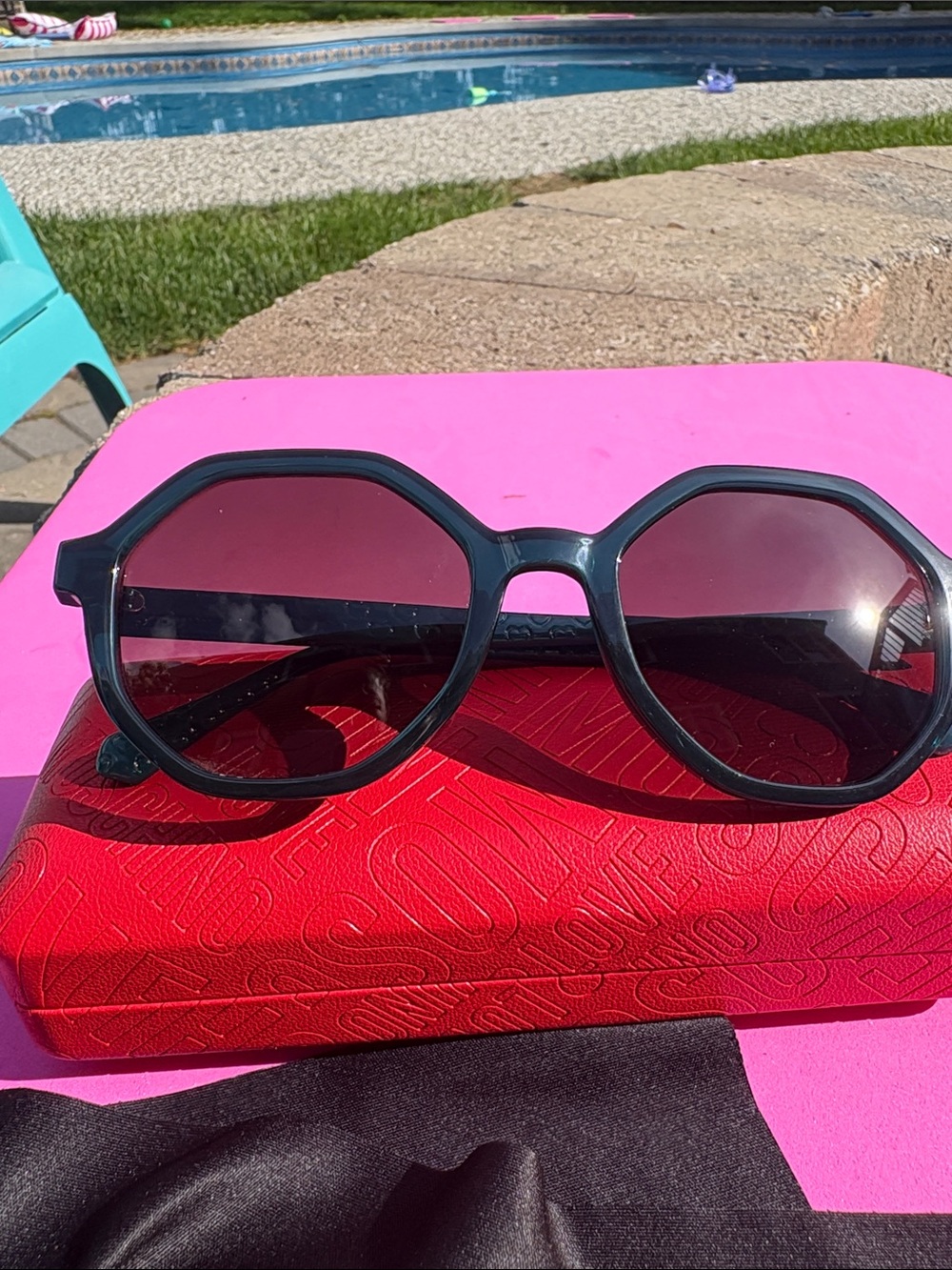 Love Moschino Dark Turquoise Octagonal Sunglasses
